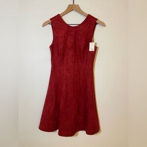 BCBGENERATION Body Dark Rouge Mini Dress size 4 XS NWT New Suede Sleeveless